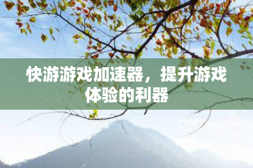 快游游戏加速器,提升游戏体验的利器 快游游戏加速器,提升游戏体验的利器