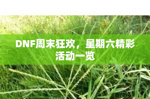 DNF周末狂欢,星期六精彩活动一览 DNF周末狂欢,星期六精彩活动一览