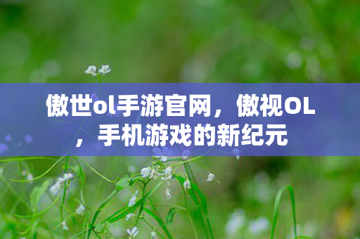 傲世ol手游官网,傲视OL,手机游戏的新纪元 傲世ol手游官网,傲视OL,手机游戏的新纪元