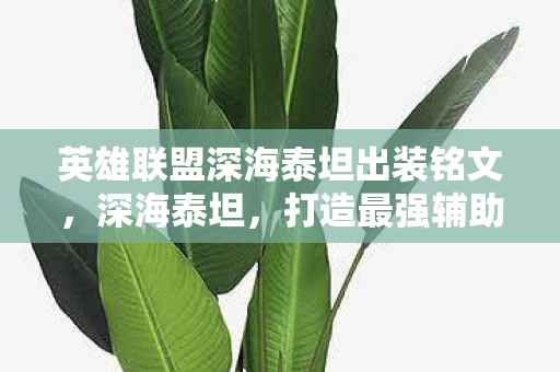 英雄联盟深海泰坦出装铭文,深海泰坦,打造最强辅助装备指南 英雄联盟深海泰坦出装铭文,深海泰坦,打造最强辅助装备指南