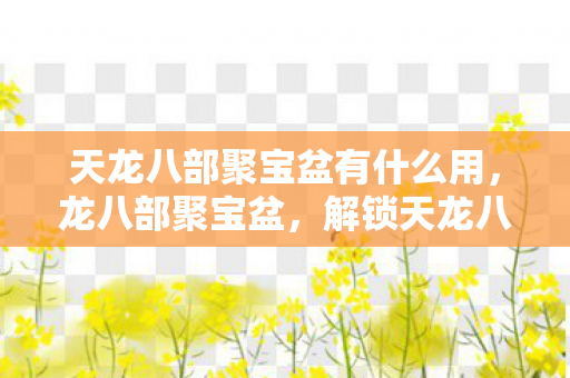 天龙八部聚宝盆有什么用，龙八部聚宝盆，解锁天龙八部的财富密码