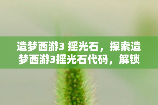 造梦西游3 摇光石,探索造梦西游3摇光石代码,解锁隐藏福利的秘籍 造梦西游3 摇光石,探索造梦西游3摇光石代码,解锁隐藏福利的秘籍