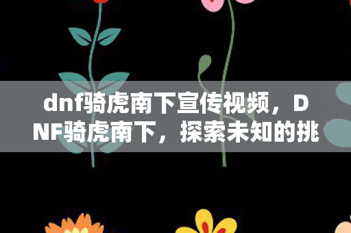 dnf骑虎南下宣传视频，DNF骑虎南下，探索未知的挑战与机遇