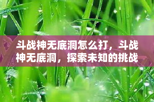 斗战神无底洞怎么打,斗战神无底洞,探索未知的挑战与机遇 斗战神无底洞怎么打,斗战神无底洞,探索未知的挑战与机遇