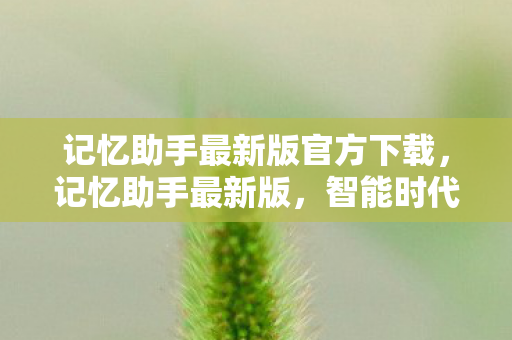 记忆助手最新版官方下载,记忆助手最新版,智能时代的记忆守护者 记忆助手最新版官方下载,记忆助手最新版,智能时代的记忆守护者