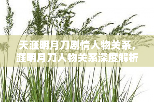 天涯明月刀剧情人物关系,涯明月刀人物关系深度解析,江湖情仇与爱恨交织的复杂网络 天涯明月刀剧情人物关系,涯明月刀人物关系深度解析,江湖情仇与爱恨交织的复杂网络