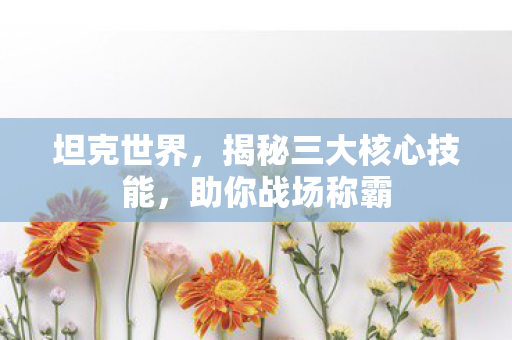 坦克世界,揭秘三大核心技能,助你战场称霸 坦克世界,揭秘三大核心技能,助你战场称霸