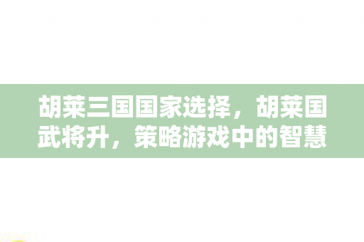 胡莱三国国家选择,胡莱国武将升,策略游戏中的智慧与荣耀 胡莱三国国家选择,胡莱国武将升,策略游戏中的智慧与荣耀