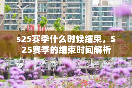 s25赛季什么时候结束,S25赛季的结束时间解析 s25赛季什么时候结束,S25赛季的结束时间解析