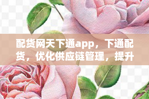 配货网天下通app,下通配货,优化供应链管理,提升企业竞争力 配货网天下通app,下通配货,优化供应链管理,提升企业竞争力