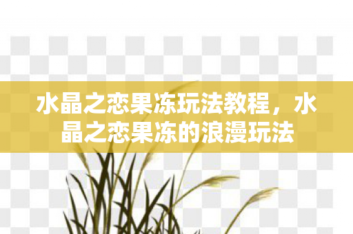 水晶之恋果冻玩法教程，水晶之恋果冻的浪漫玩法