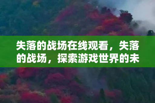 失落的战场在线观看,失落的战场,探索游戏世界的未知角落 失落的战场在线观看,失落的战场,探索游戏世界的未知角落