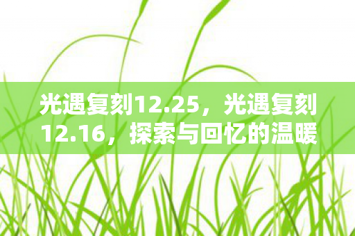 光遇复刻12.25,光遇复刻12.16,探索与回忆的温暖之旅 光遇复刻12.25,光遇复刻12.16,探索与回忆的温暖之旅
