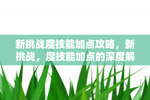 新挑战魔技能加点攻略，新挑战，魔技能加点的深度解析与策略
