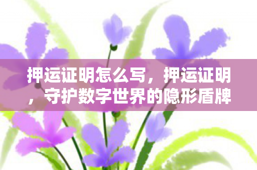 押运证明怎么写，押运证明，守护数字世界的隐形盾牌