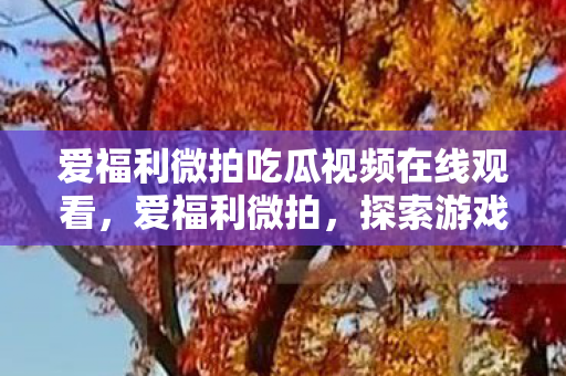 爱福利微拍吃瓜视频在线观看，爱福利微拍，探索游戏乐趣的新窗口