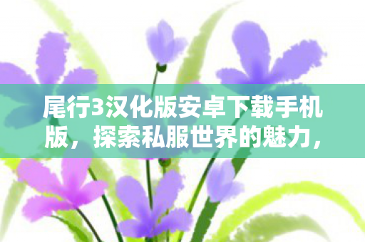 尾行3汉化版安卓下载手机版，探索私服世界的魅力，安全、自由与社交的完美结合