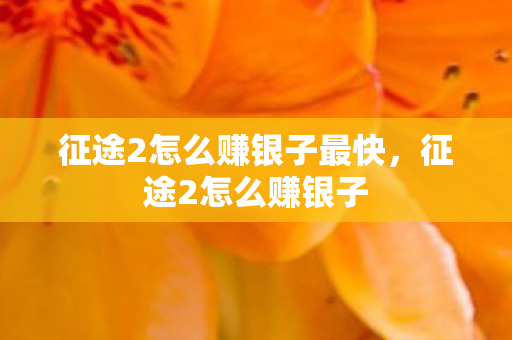 征途2怎么赚银子最快，征途2怎么赚银子