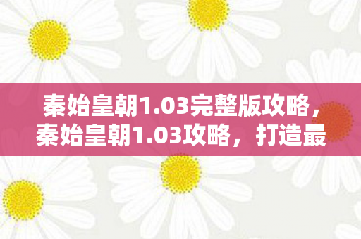 秦始皇朝1.03完整版攻略，秦始皇朝1.03攻略，打造最强帝国的全面指南