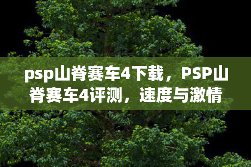 psp山脊赛车4下载，PSP山脊赛车4评测，速度与激情的赛道盛宴
