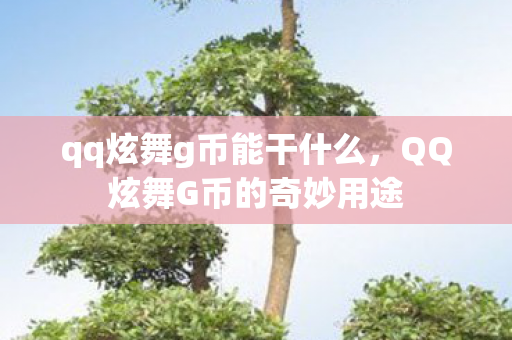 qq炫舞g币能干什么，QQ炫舞G币的奇妙用途