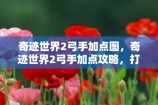 奇迹世界2弓手加点图，奇迹世界2弓手加点攻略，打造高效输出角色