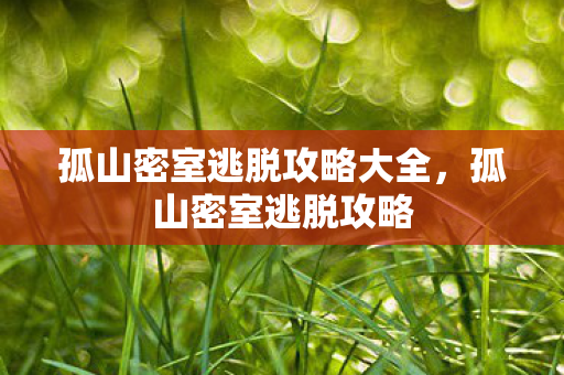 孤山密室逃脱攻略大全，孤山密室逃脱攻略