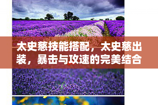 太史慈技能搭配,太史慈出装,暴击与攻速的完美结合 太史慈技能搭配,太史慈出装,暴击与攻速的完美结合