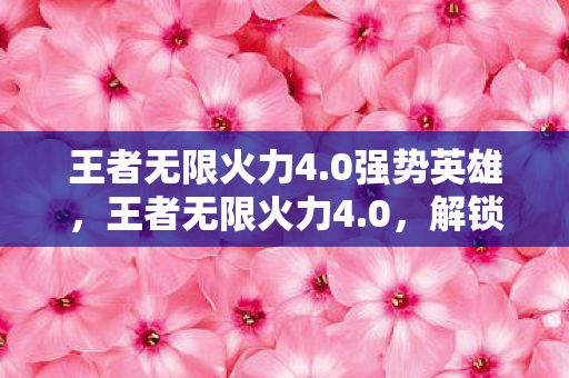 王者无限火力4.0强势英雄，王者无限火力4.0，解锁全新游戏体验的无限可能