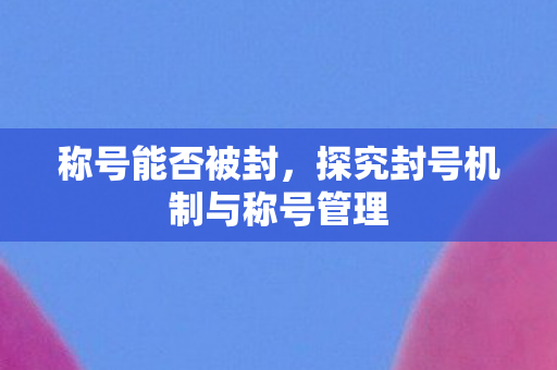 称号能否被封,探究封号机制与称号管理 称号能否被封,探究封号机制与称号管理