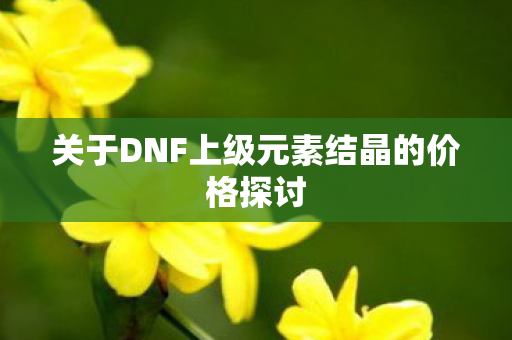 关于DNF上级元素结晶的价格探讨 关于DNF上级元素结晶的价格探讨
