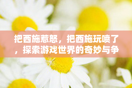 把西施惹怒,把西施玩喷了,探索游戏世界的奇妙与争议 把西施惹怒,把西施玩喷了,探索游戏世界的奇妙与争议
