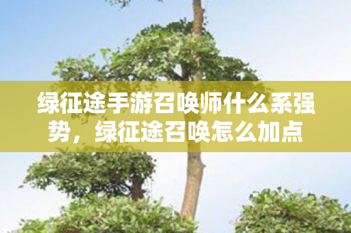 绿征途手游召唤师什么系强势，绿征途召唤怎么加点