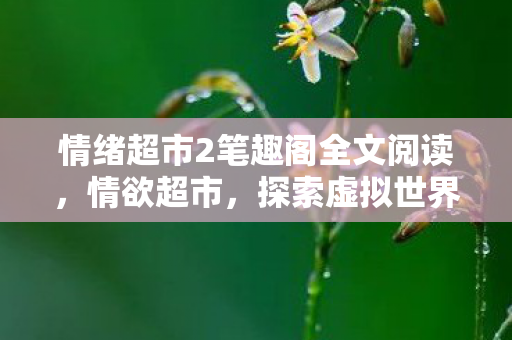 情绪超市2笔趣阁全文阅读,情欲超市,探索虚拟世界的无限可能 情绪超市2笔趣阁全文阅读,情欲超市,探索虚拟世界的无限可能