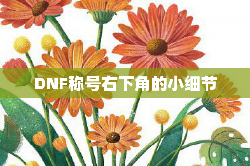 DNF称号右下角的小细节 DNF称号右下角的小细节