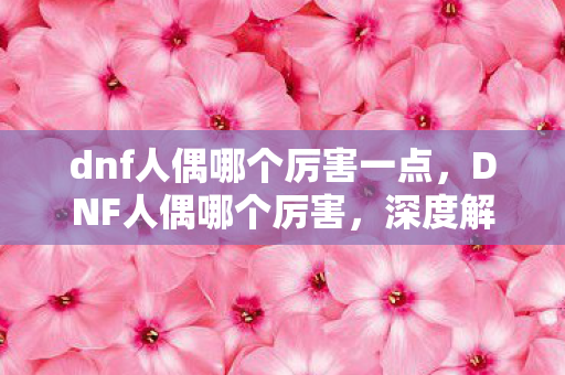 dnf人偶哪个厉害一点,DNF人偶哪个厉害,深度解析与实战评测 dnf人偶哪个厉害一点,DNF人偶哪个厉害,深度解析与实战评测