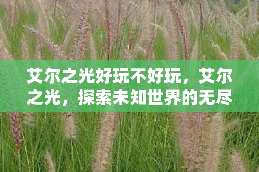 艾尔之光好玩不好玩，艾尔之光，探索未知世界的无尽乐趣
