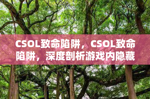 CSOL致命陷阱,CSOL致命陷阱,深度剖析游戏内隐藏的危机与应对之道 CSOL致命陷阱,CSOL致命陷阱,深度剖析游戏内隐藏的危机与应对之道