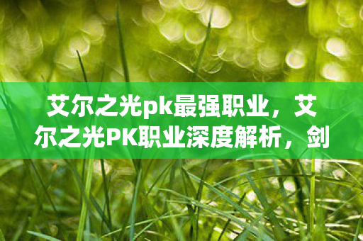 艾尔之光pk最强职业,艾尔之光PK职业深度解析,剑舞者的华丽剑术与战术运用 艾尔之光pk最强职业,艾尔之光PK职业深度解析,剑舞者的华丽剑术与战术运用