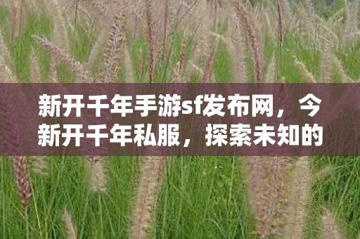 新开千年手游sf发布网，今新开千年私服，探索未知的游戏世界