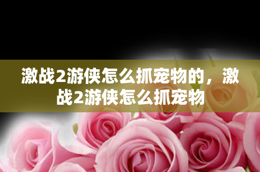 激战2游侠怎么抓宠物的,激战2游侠怎么抓宠物 激战2游侠怎么抓宠物的,激战2游侠怎么抓宠物