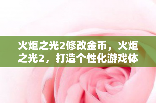 火炬之光2修改金币,火炬之光2,打造个性化游戏体验的修改金攻略 火炬之光2修改金币,火炬之光2,打造个性化游戏体验的修改金攻略