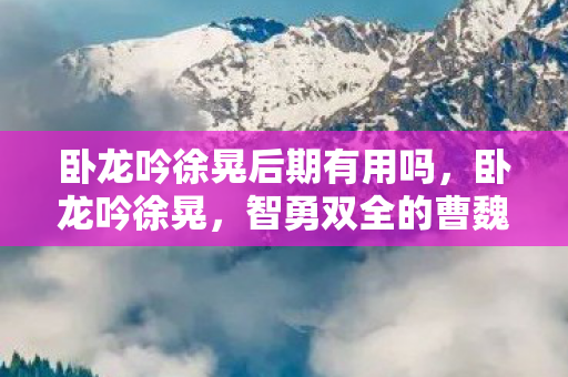 卧龙吟徐晃后期有用吗,卧龙吟徐晃,智勇双全的曹魏名将 卧龙吟徐晃后期有用吗,卧龙吟徐晃,智勇双全的曹魏名将