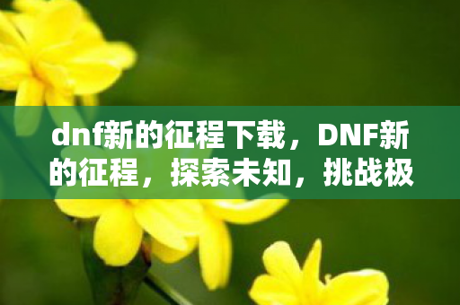 dnf新的征程下载,DNF新的征程,探索未知,挑战极限 dnf新的征程下载,DNF新的征程,探索未知,挑战极限