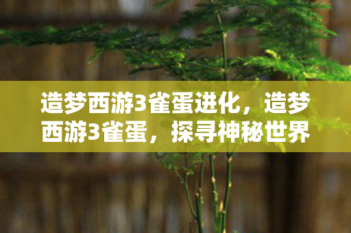 造梦西游3雀蛋进化,造梦西游3雀蛋,探寻神秘世界的奇妙之旅 造梦西游3雀蛋进化,造梦西游3雀蛋,探寻神秘世界的奇妙之旅
