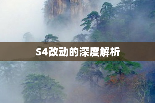 S4改动的深度解析 S4改动的深度解析