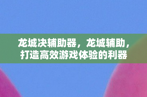 龙城决辅助器,龙城辅助,打造高效游戏体验的利器 龙城决辅助器,龙城辅助,打造高效游戏体验的利器