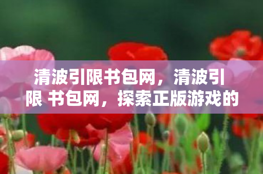 清波引限书包网,清波引 限 书包网,探索正版游戏的魅力与乐趣 清波引限书包网,清波引 限 书包网,探索正版游戏的魅力与乐趣