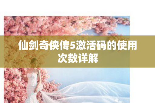 仙剑奇侠传5激活码的使用次数详解