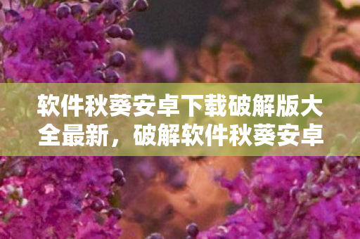 软件秋葵安卓下载破解版大全最新,破解软件秋葵安卓下载,便捷与风险并存 软件秋葵安卓下载破解版大全最新,破解软件秋葵安卓下载,便捷与风险并存